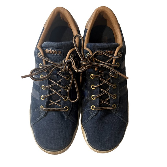 Adidas Navy Blue Three-Stripe Neo Sneakers Mens 8.5 - Picture 7 of 11